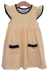 LUCY GAME DAY DRESS - GOLD STRIPES WITH BLACK