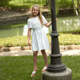 SAMANTHA SMOCKED EYELET DRESS