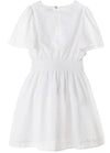 SAMANTHA SMOCKED EYELET DRESS