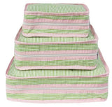 SEERSUCKER STACKING SET - LIME AND PINK