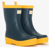 NAVY AND YELLOW MATTE RAIN BOOTS