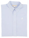 DEAN'S LIST DRESS SHIRT ( OXFORD ) BUCKHEAD BLUE OXFORD STRIPE WITH WORTH AVENUE WHITE STORK