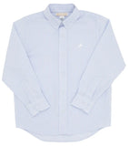 DEAN'S LIST DRESS SHIRT ( OXFORD ) BUCKHEAD BLUE OXFORD STRIPE WITH WORTH AVENUE WHITE STORK