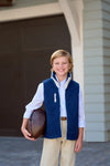 VAN CAMP VEST NANTUCKET NAVY WITH PALMETTO PEARL AND BARRINGTON BLUE STORK