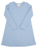 LONG SLEEVE POLLY PLAY DRESS BARRINGTON BLUE MIDWAY MICRO FLORAL