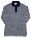 LONG SLEEVE PRIM AND PROPER POLO AND ONSIE NANTUCKET NAVY STRIPE WITH BEALE STREET BLUE STORK