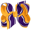 4.5" LAYERED STRIPED LSU BOW ON CLIP