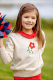 ISABELLE'S INTARSIA SWEATER SANDY SPRINGS STONE WITH FLOWER INTARSIA