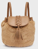 FAUX FUR BACKPACK - CAMEL