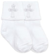 TOE CHRISTENING TURN CUFF SOCKS - WHITE