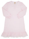 MARNIE MORNING GOWN PALM BEACH PINK GINGHAM WITH WORTH AVENUE WHITE EYELET