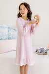 MARNIE MORNING GOWN PALM BEACH PINK GINGHAM WITH WORTH AVENUE WHITE EYELET