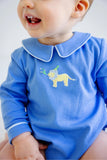 LONG SLEEVE BILTMORE BUBBLE BARBADOS BLUE WITH BUCKHEAD BLUE AND PARTY ANIMAL EMBROIDERY