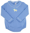 LONG SLEEVE BILTMORE BUBBLE - BARBADOS BLUE WITH BUCKHEAD BLUE AND PARTY ANIMAL EMBROIDERY