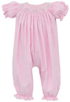 PINK CORDUROY SMOCKED LONG BUBBLE