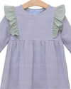 MADISON GIRLS PANT SET - DUSTY BLUE STRIPE AND SAGE GREEN