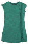 GIRLS LINDA GREEN FRINGE DRESS