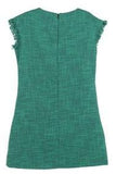 GIRLS LINDA GREEN FRINGE DRESS