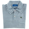 LONGSLEEVE STRIPED PERFORMANCE POLO - BLUE AND DENIM