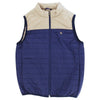 QUILTED VEST - BLUE AND TAN