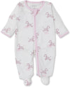 KISSY LOVE DREAMY ZEBRAS PINK ZIP FOOTIE