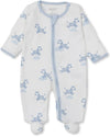 KISSY LOVE DREAMY ZEBRAS BLUE ZIP FOOTIE