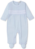 CLB FALL 24 BLUE HAND SMOCKED FOOTIE