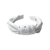 CRYSTALLIZED FLAT BOW HEADBAND- WHITE