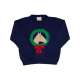 ISABELLE'S INTARSIA SWEATER - NANTUCKET NAVY WITH HORSE INTARSIA