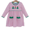 CHRISTMAS TREE APPLIQUE DRESS