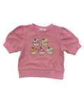 LULU BEBE CUPCAKE SEQUIN PUFF SHIRT - PINK