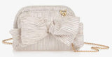 GIRLS BEIGE AND SILVER HANDBAG