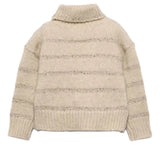 GIRLS BEIGE KNITTED SWEATER