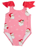 EDISTRO BEACH BATHING SUIT DEAR SANTA ( HAMPTONS HOT PINK ) WITH RICHMOND RED