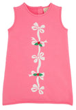 ANNIE APRON DRESS ROMANY ROSE WITH BOWS AND HOLLY APPLIQUES