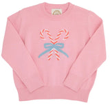 ISABELLE'S INTARSIA SWEATER - HAMPTONS HOT PINK WITH CANDY CANE INTARSIA