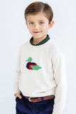 ISAAC'S INTARSIA SWEATER - SANDY SPRINGS STONE WITH DUCK INTARSIA