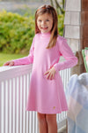 TATUM'S TURTLENECK DRESS ROMANY ROSE STRIPE WITH METALLIC GOLD STORK