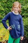 TERRELL TUNIC NANTUCKET NAVY WITH PALMETTO PEARL AND KIAWAH KELLY GREEN BOWS