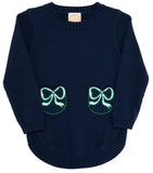 TERRELL TUNIC - NANTUCKET NAVY WITH PALMETTO PEARL AND KIAWAH KELLY GREEN BOWS