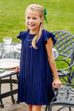 PIPER PLEATED DRESS NANTUCKET NAVY