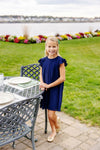 PIPER PLEATED DRESS NANTUCKET NAVY