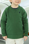 CASSIDY COMFY CREWNECK GRIER GREEN WITH NANTUCKET NAVY STORK