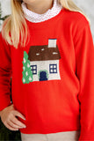 ISABELLE'S INTARSIA SWEATER RICHMOND RED WITH HOUSE INTARSIA