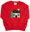 ISABELLE'S INTARSIA SWEATER RICHMOND RED WITH HOUSE INTARSIA