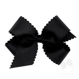 MEDIUM SCALLOP EDGE BOW- BLACK