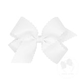 MEDIUM SCALLOP EDGE BOW- WHITE