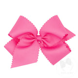 KING SCALLOP EDGE BOW- HOT PINK