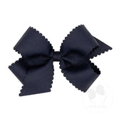 MEDIUM SCALLOP EDGE BOW- NAVY