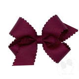 MEDIUM SCALLOP EDGE BOW - BURGENDY